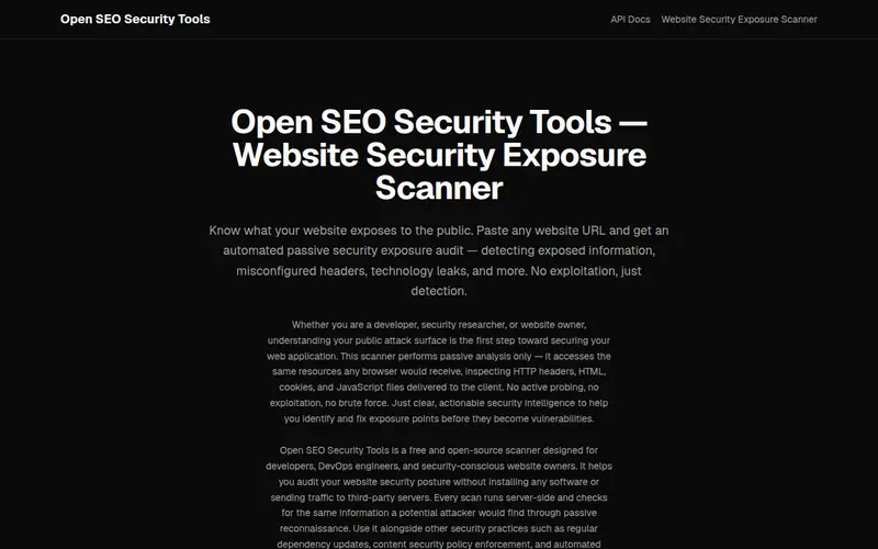 Open SEO Security Tools screenshot