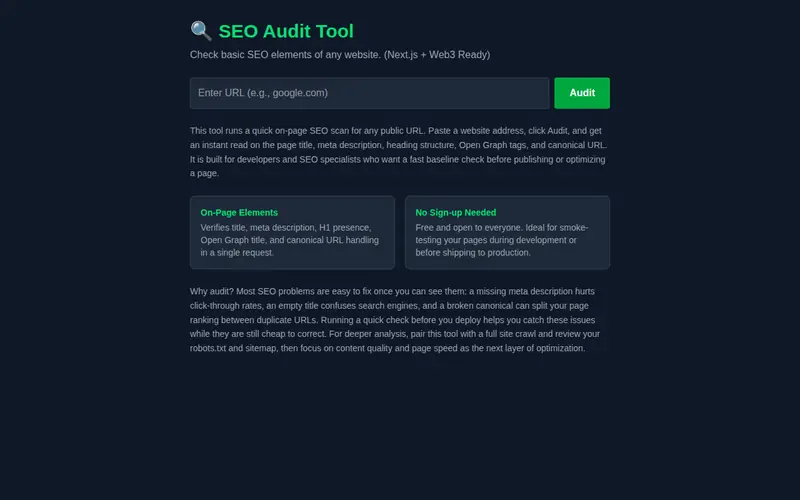 SEO Audit Tool preview