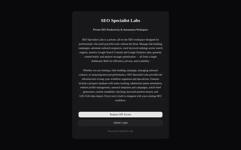 SEO Specialist Labs screenshot